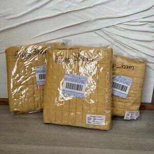 NEW Set of 3 The Company Store NY 75 Classic Sateen Sham Euro Amber Quilted 26"